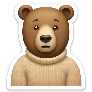 Sleepy bear with sweater sticker