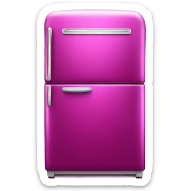 Realistic metallic fuschia fridge isolated.  sticker