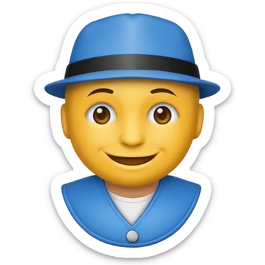 Gangsta emoji  blue  sticker
