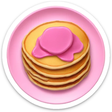 Pancakes in pink plate sticker