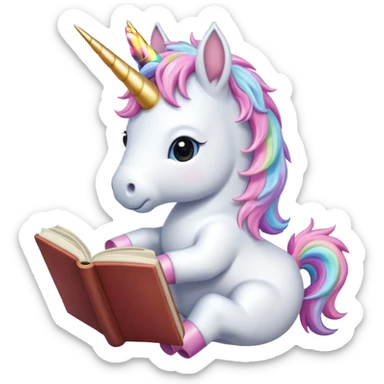 Unicorns read book
A baby unicorn lying on its belly, flipping pages with its hoof.













 sticker