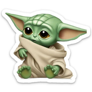 baby yoda holding a microwave sticker