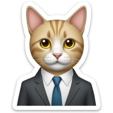 cat in suit sticker