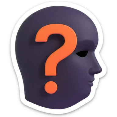 faceless face with a question mark sticker
