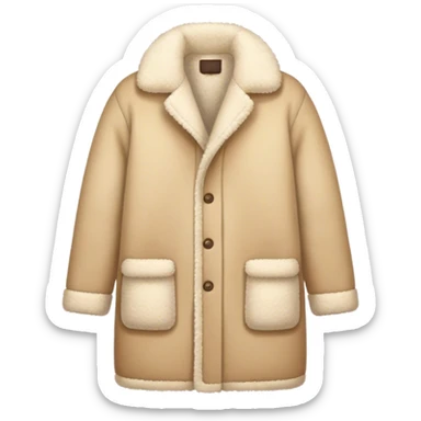 beige sherpa coat sticker