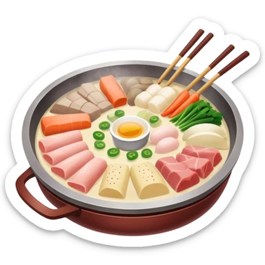 Traditional Chinese hotpot with soft pastel colors sticker