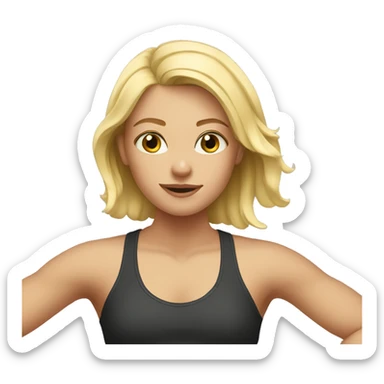 Blonde girl in gym  sticker