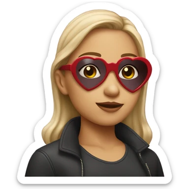 Girl with hear sunglasses  sticker