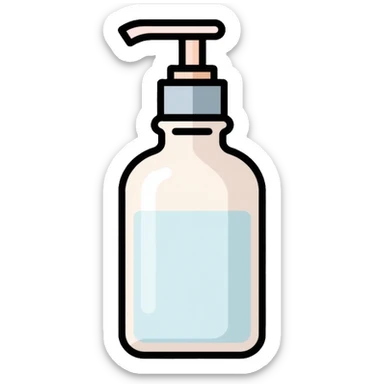 Facial toner spray bottle, minimalist, rounded, soft pastel colors, no outline sticker