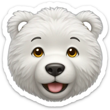 nounours blanc sticker