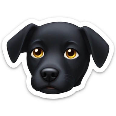 Black dog with pointy ears asleep sticker