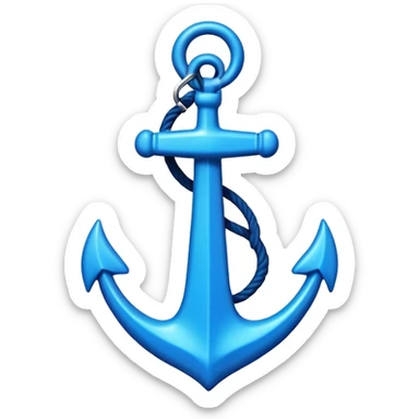 A neon anchor line drawing sticker