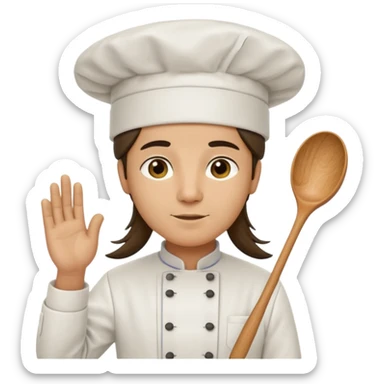 Chef pelinegra pelo largo y liso sticker