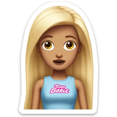 Crying barbie  sticker