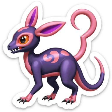 Shiny Duskull-Salandit-Sylveon-Fakémon-hybrid-creature (full body)  sticker