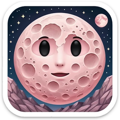 pastel pink moon scenery  sticker