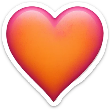 Pink orange grunge heart  sticker