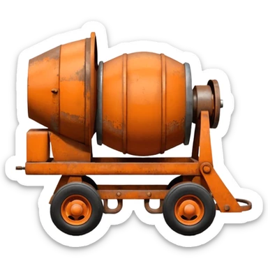small orange cement mixer (not a truck) sticker
