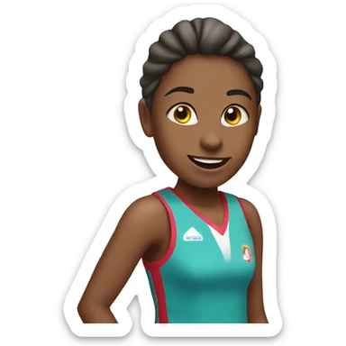 Girl playing netball sticker