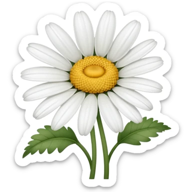 A white flower symbolising daisy flower sticker