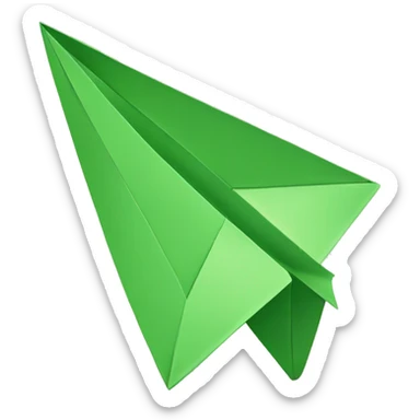 green paper plane sticker