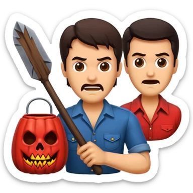 GENERAME  4  ICONOS individuales  TIPO EMOJI SILUETEADOS SIN FONDO   ESTILO RETRO OCHENTERO CON LA TEMATICA DE LA PELICULA  The Evil Dead (Posesión infernal) sticker
