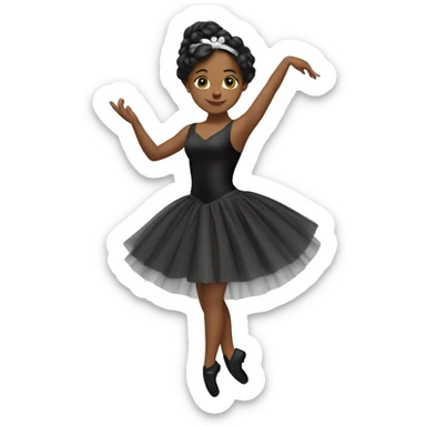 una bailarina blanca con traje negro, una peineta en la cabeza y en una pose sticker