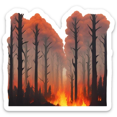 Forest on fire  sticker
