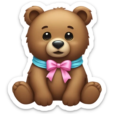 Bear with pink bow  sticker