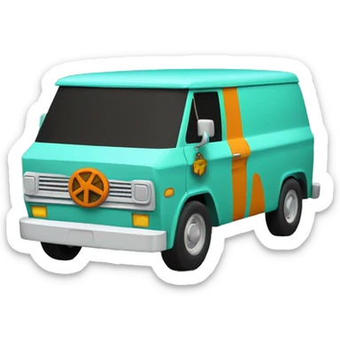 Detailed Papercraft Scooby Doo mystery machine chevy van sticker