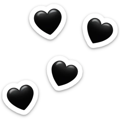 Sparkly black heart  sticker