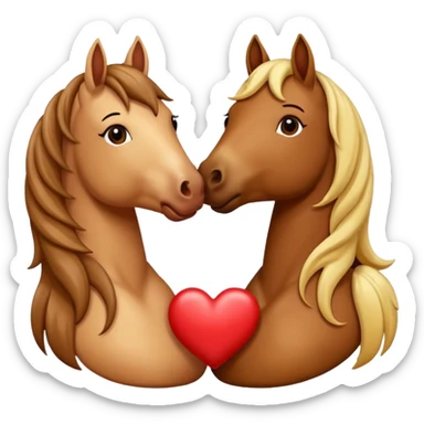 horse lips kisses love emoji sticker