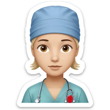 not smiling doctor with scrub cap sticker