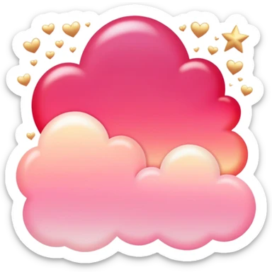 Divine ethereal Romantic pink-red-gold pastel lush gradients aesthetic sticker