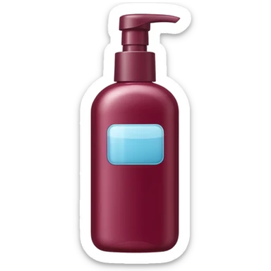 shampoo bottle in burgundy colour sticker