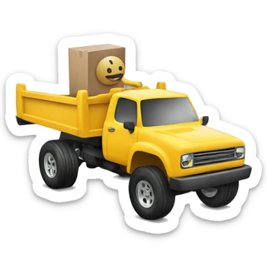 Stick figure driving RC truck sticker