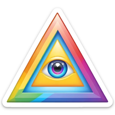 The Illuminati triangle spits out a rainbow sticker