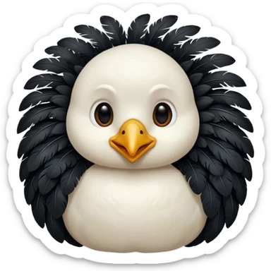 Un bebe oiseau mignon noir sticker