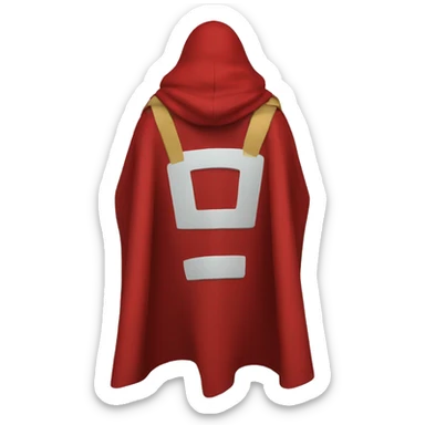 red hero cape back view sticker