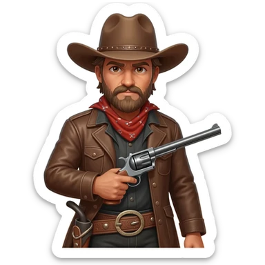 Wild west cowboy sticker