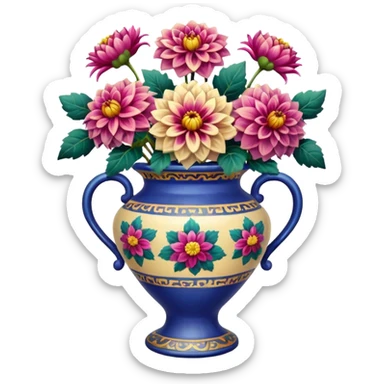 flower vase dahlias  sticker