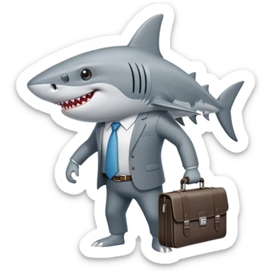 акула бизнеса с портфелем sticker