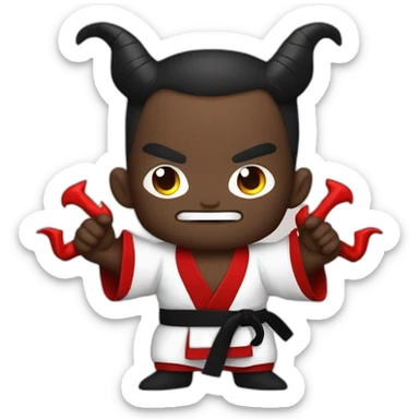 Satan Devil Demon wearing Jiu-Jitsu gi sticker