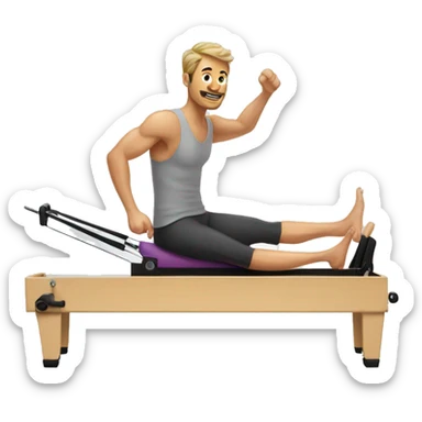 Pilates Reformer guy sticker