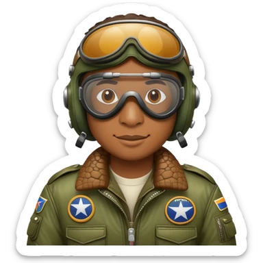 crocodile bomber pilot with goggles and a bomber jacket sticker