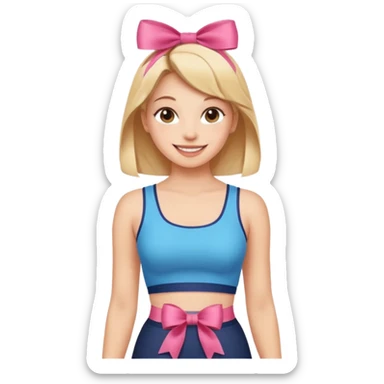 Kurdeleli güzel göbeği açık fit beli zayıf bir kız sticker