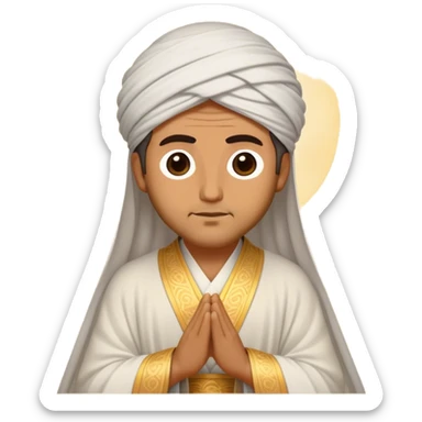 Cinematic Realistic Rumi Portrait Emoji, depicted as a mystical poet with soulful eyes and flowing traditional robes, rendered with delicate textures and ethereal soft lighting that captures his transcendent spiritual wisdom. sticker
