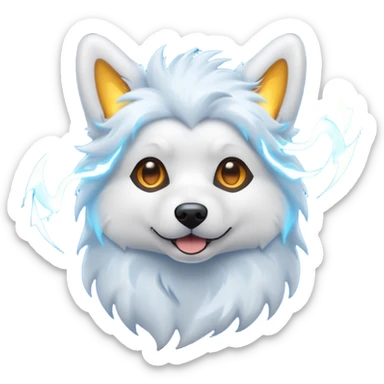 dog with electric waves sticker