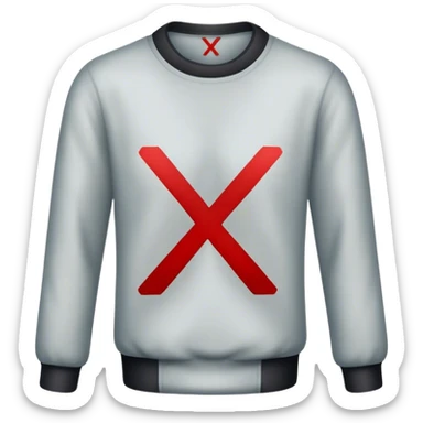 clothes crossed out with a red x sticker