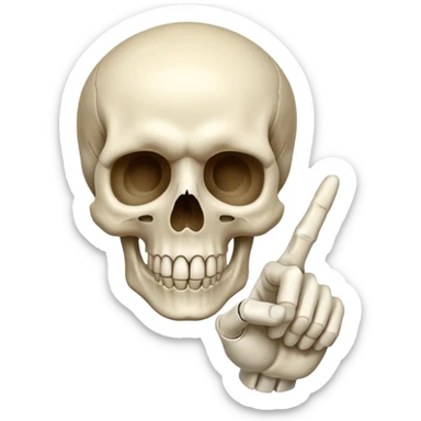 Skull emoji pointing with hand to the right sticker